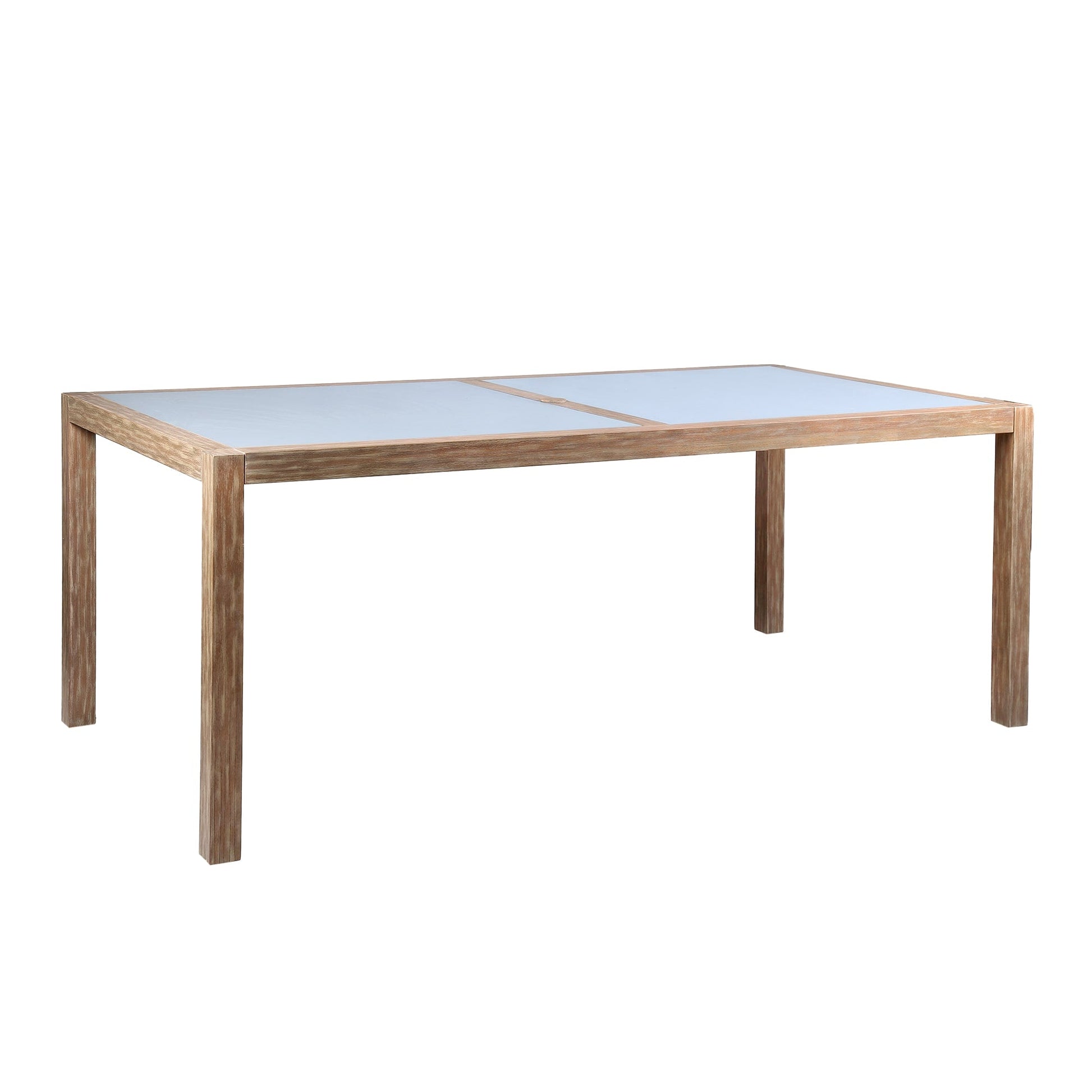 Sienna Outdoor Eucalyptus Dining Table with Gray Teak Finish and Super