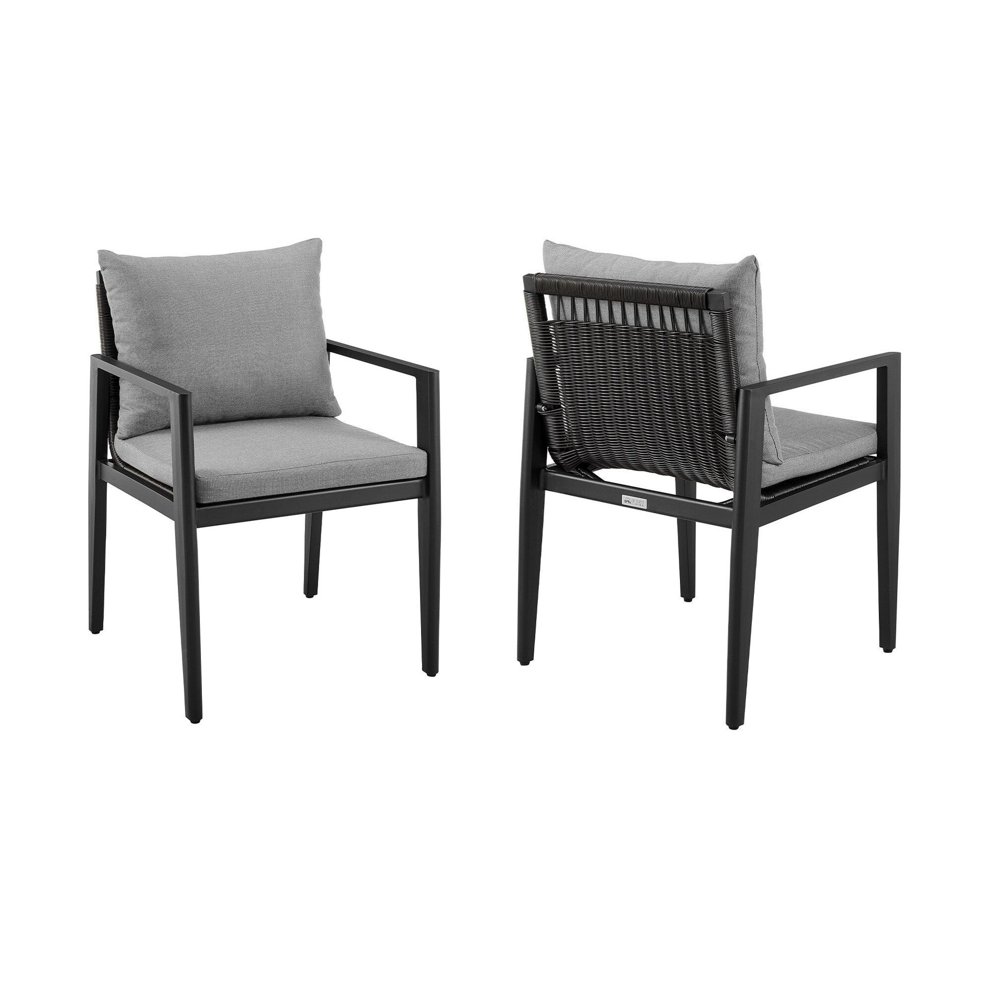 Grand Outdoor Patio Dining Chairs (Set of 2)