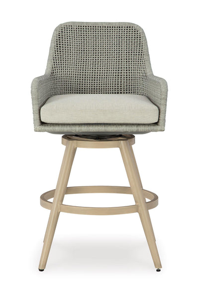 Seton Creek Bar Height Outdoor Swivel Bar Stool (Set of 2)