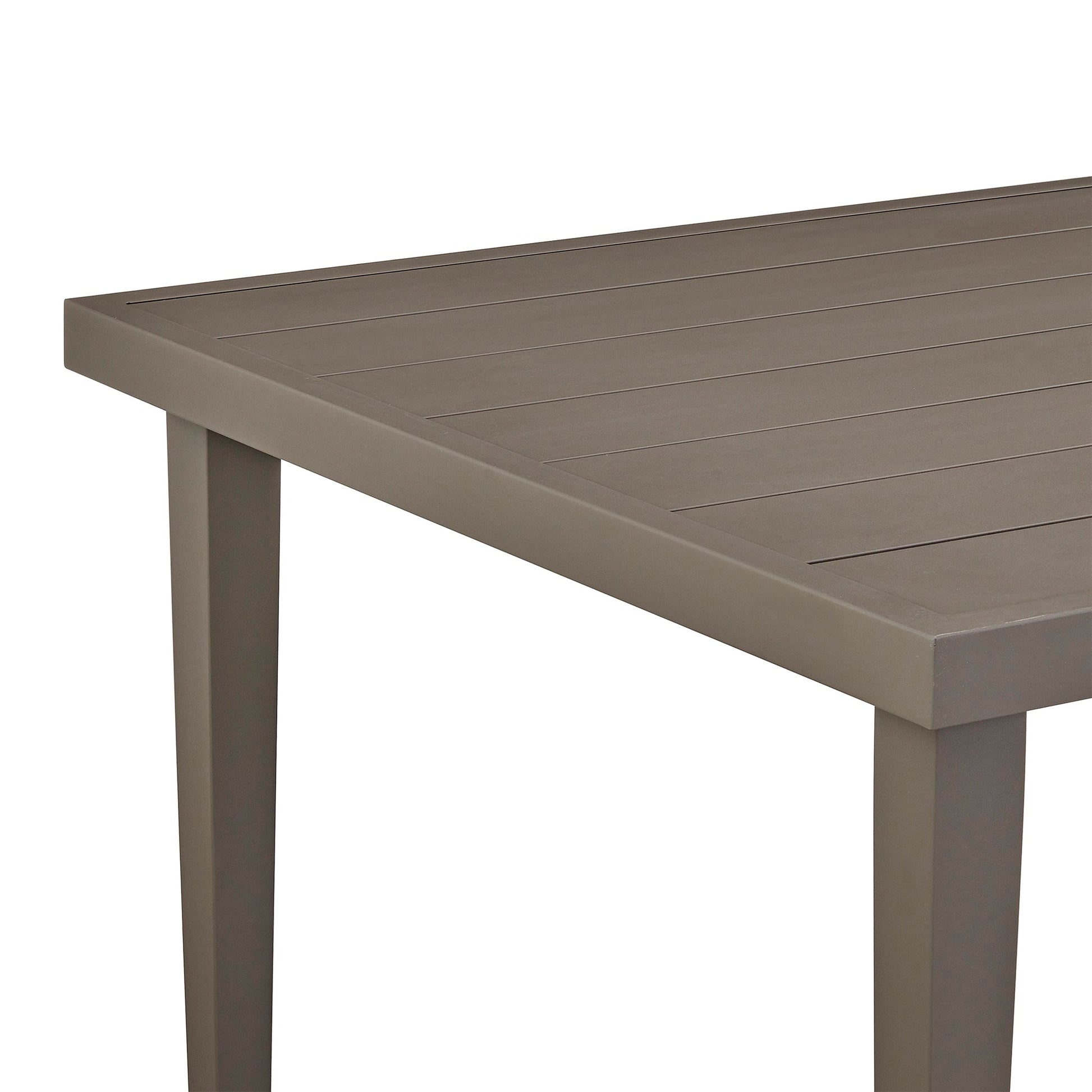 Silvana Outdoor Aluminum Gray Rectangle Dining Table