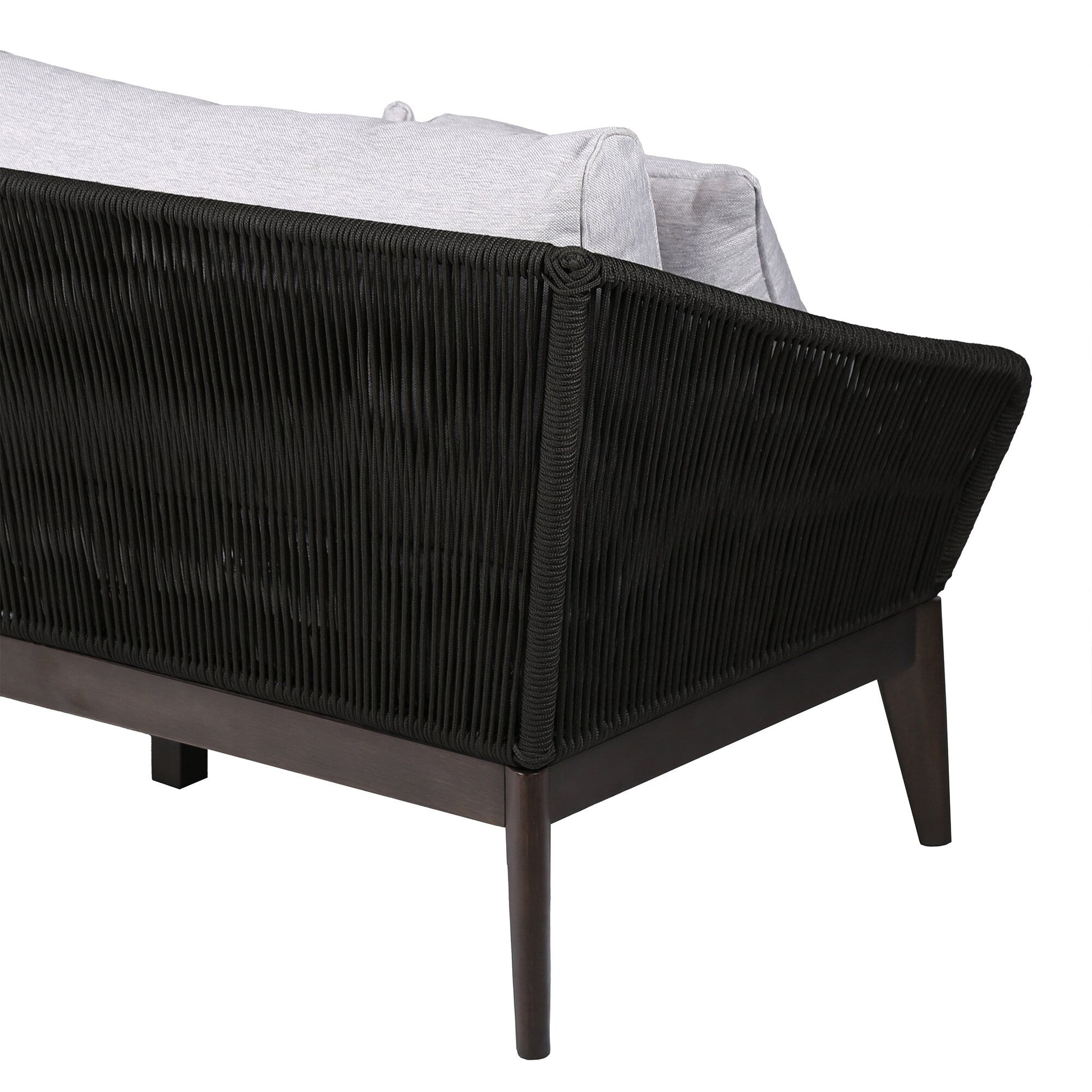 Athos Indoor Outdoor 3 Seater Sofa in Dark Eucalyptus Wood with Charco