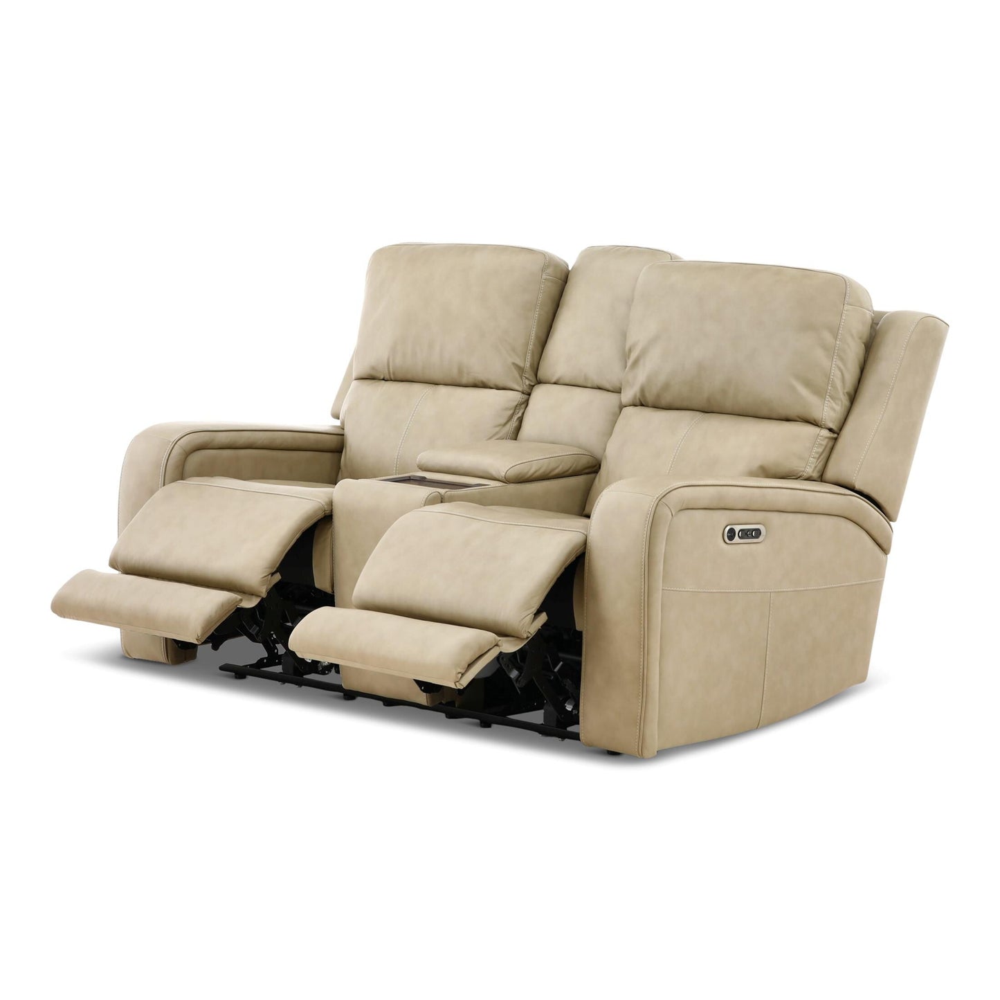 Winslow Leather Power Reclining Console Loveseat