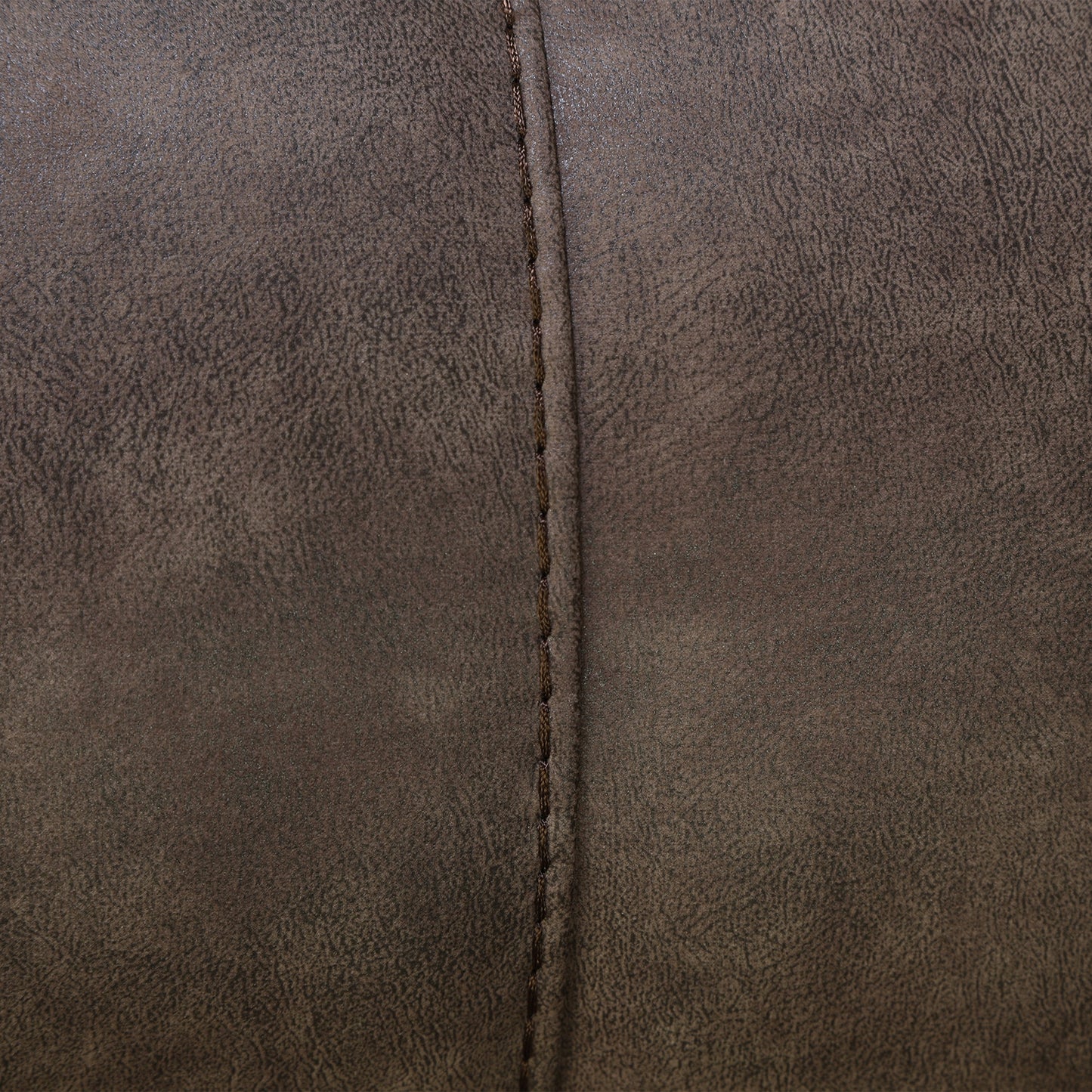 Brown textured upholstery close-up showing vertical seam stitching.