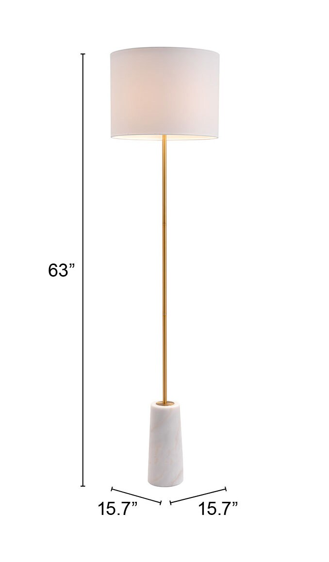 Titan Floor Lamp White & Brass