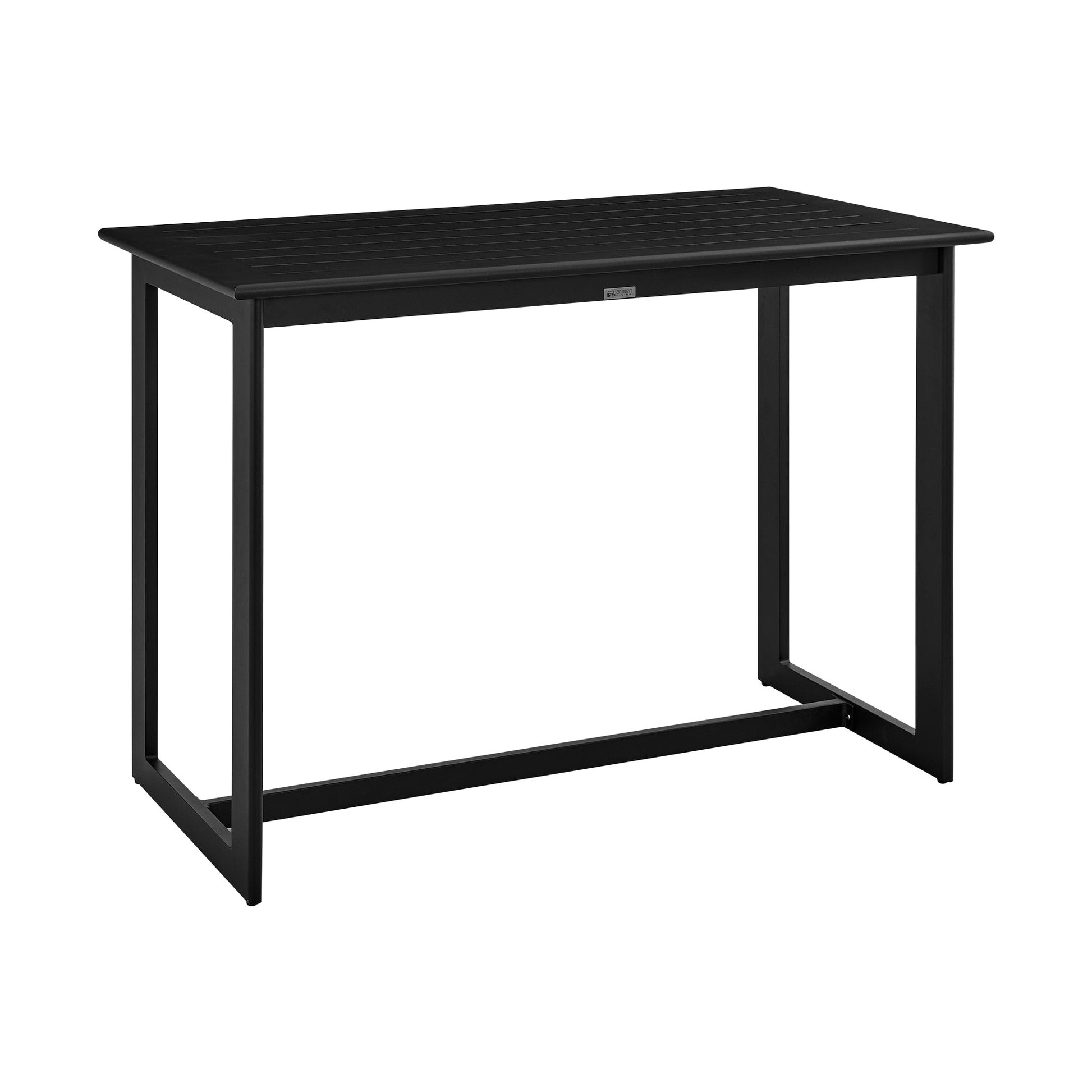 Grand Outdoor Patio Counter Height Dining Table in Black Aluminum