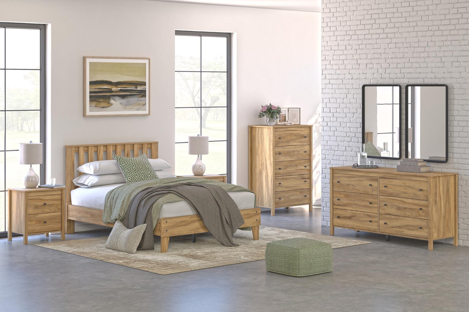 Bermacy Queen Platform Panel Bed