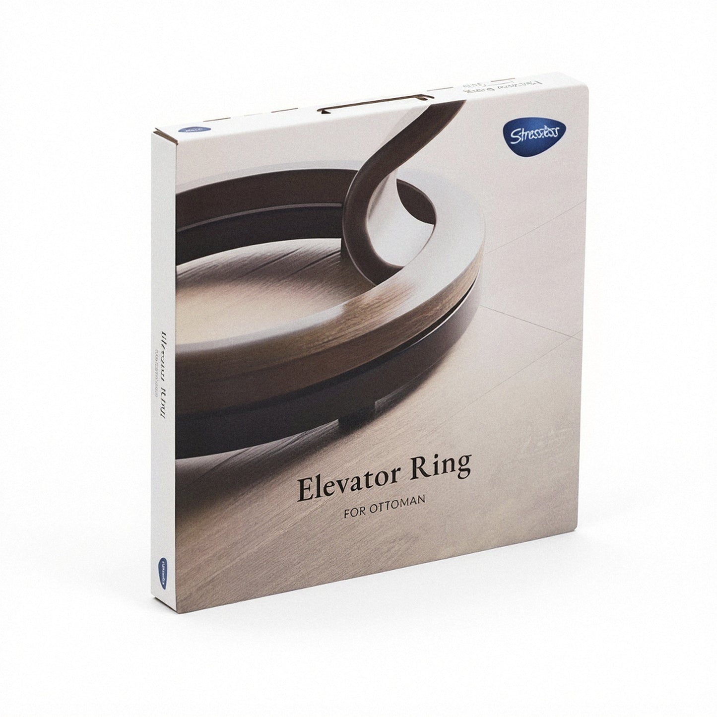 Stressless Elevator Ring for ottoman retail box with product name on front